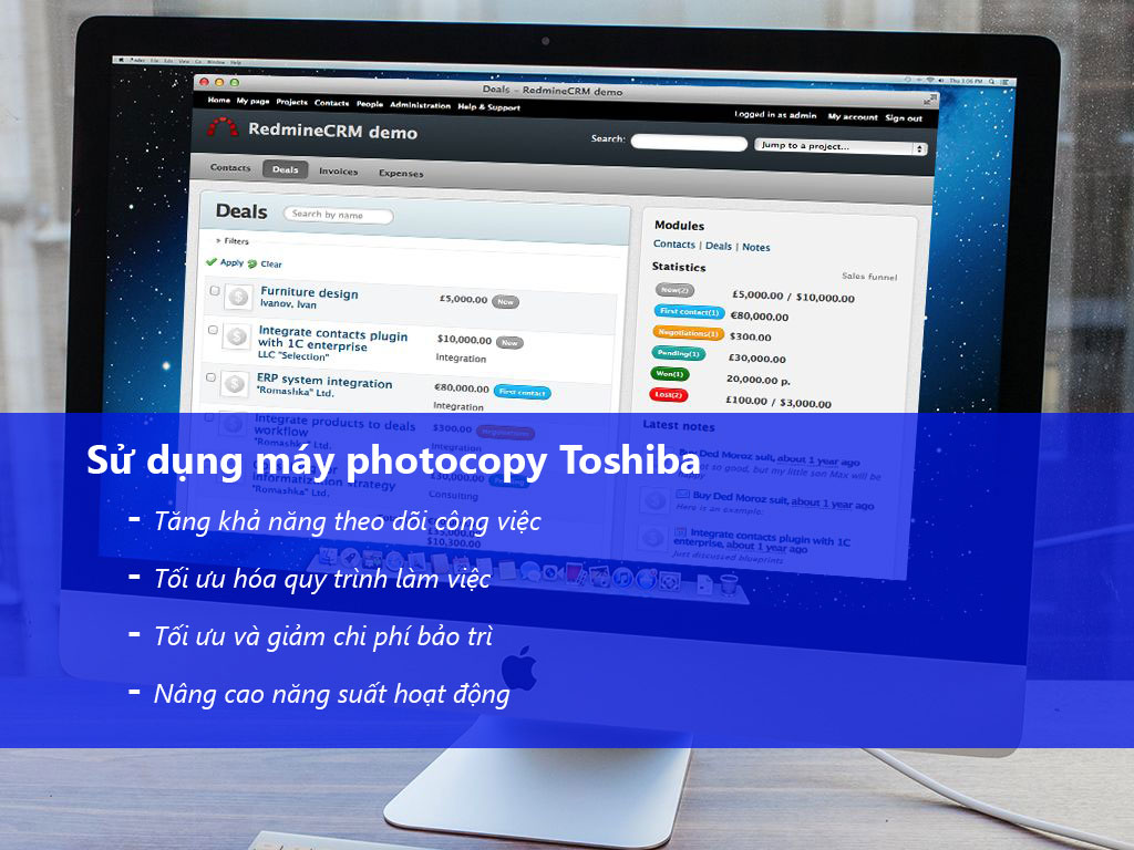 Dùng máy photocopy Toshiba để nâng cao năng suất hoạt động