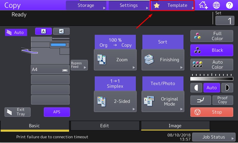 Template của máy Photocopy Toshiba